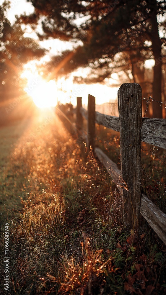 Obraz premium Morning Sunrays Light the Countryside