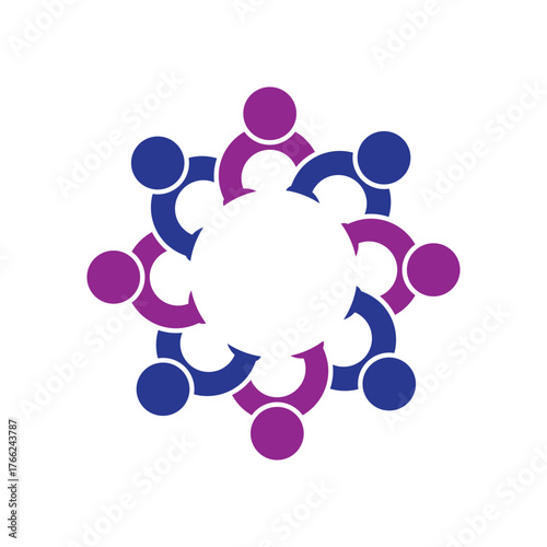 rotating successful people community logo design