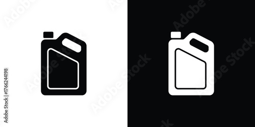 Black and white transparent background gallon container with a handle icon