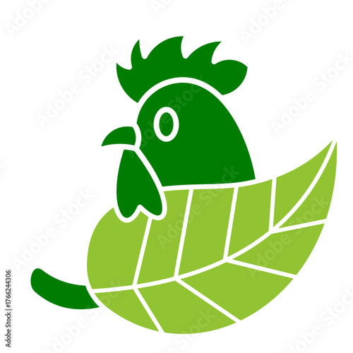 Organic Poultry Icon Element For Design
