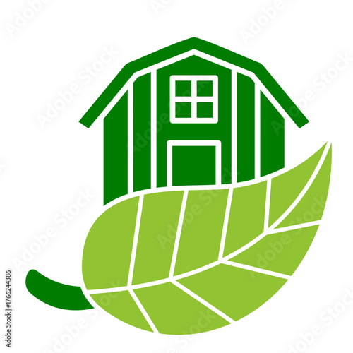 Eco Farm Icon Element For Design
