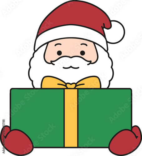 santa claus holding a gift