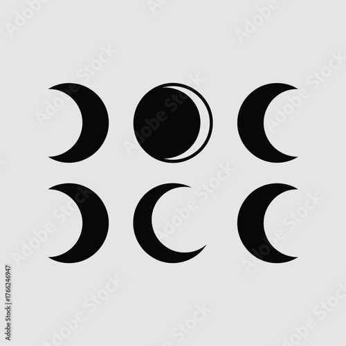 Celestial bodies crescent phases and full moon phases crescent moon