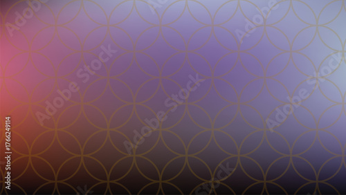 Purple Red Gradient with Geometric Interlocking Circles Pattern