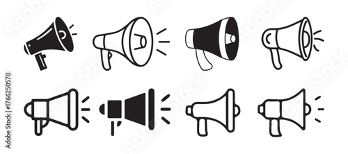 set of vector audio speakers