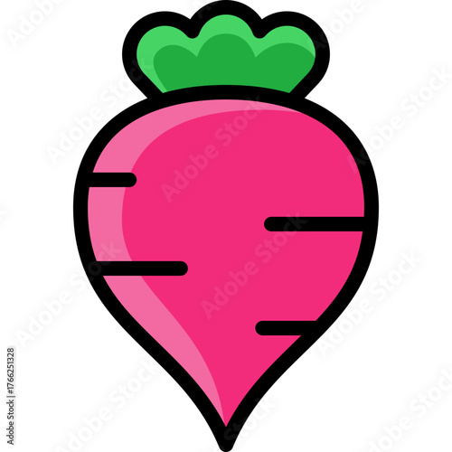 beet icon illustration design with filled outline