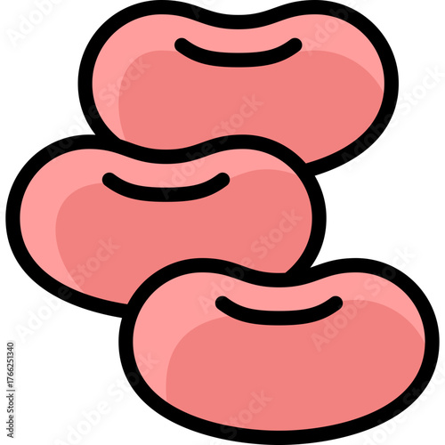 beans icon illustration design with filled outline