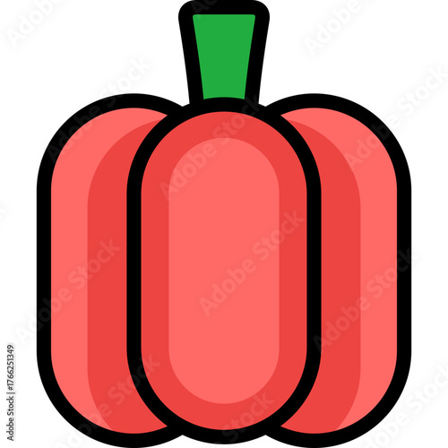 capsicum icon illustration design with filled outline
