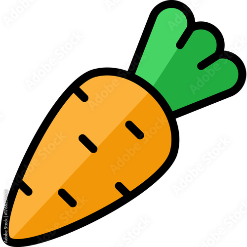 carrots icon illustration design with filled outline
