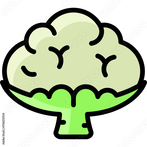 cauliflower icon illustration design with filled outline