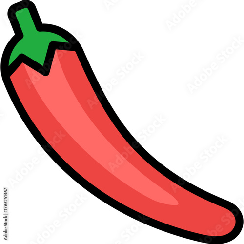 chiylly icon illustration design with filled outline