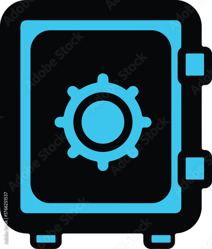 Bank vault and safe icon representing financial security and protection