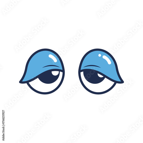 Expressive cartoon eyes tired sleepy droopy feeling exhausted emotions isolated funny vector