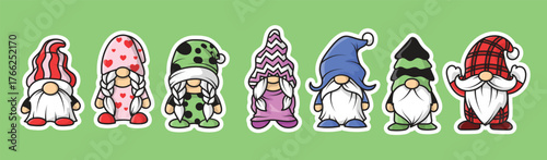 Sticker gnomes cut, christmas character
