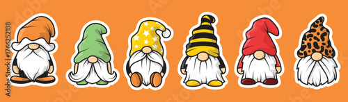 Sticker gnomes cut, christmas character