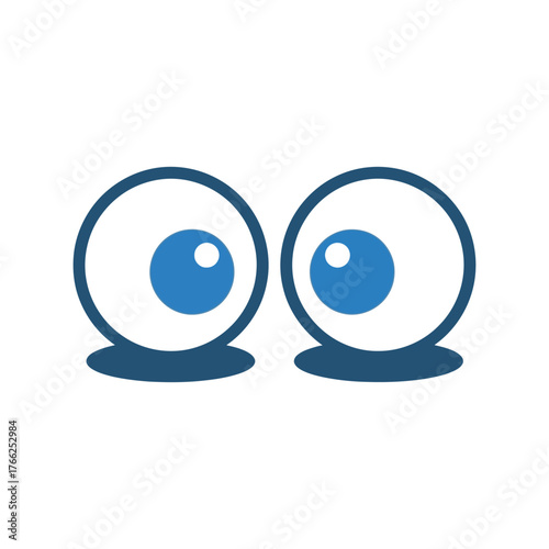 Curious cartoon eyes watching playfully looking around surprised expression fun vector