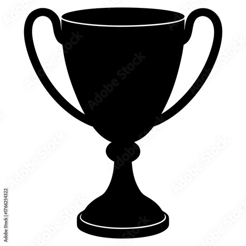 Silhouette of a trophy cup, symbolizing victory, achievement, and competition