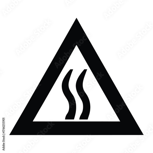Warning sign indicating hot surface or steam hazard ahead for safety awareness