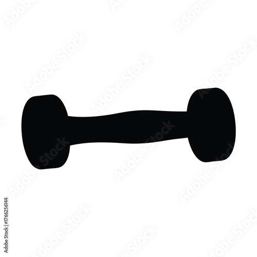 Silhouette of a dumbbell for exercise and fitness with weight training