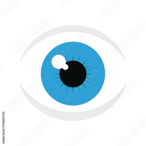 Blue human eye iris pupil macro view medical vision healthcare ophthalmology concept vector
