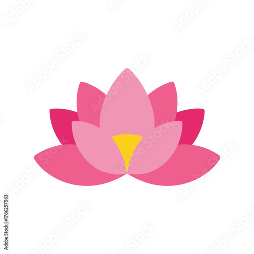 Vibrant pink lotus flower symbolizing purity spirituality meditation and enlightenment vector