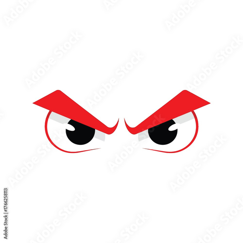 Furious angry eyes cartoon mascot expression emotion intensity anger rage displeasure frustration aggression vector
