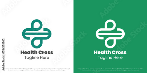 Health cross logo design vector icon. Hospital clinic silhouette. Simple minimal modern outline linear icon symbol.