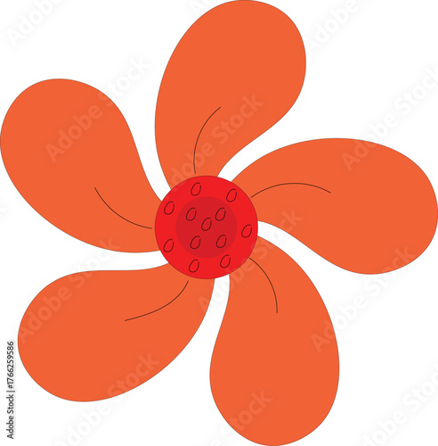 Orange color beautiful flower vector