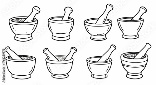 Mortar and pestle set for spices and herbs