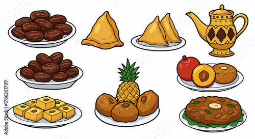 Middle Eastern food assortment on plates
