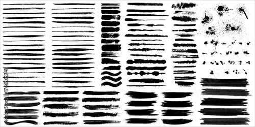 Beautiful Brush vector collection. Grunge Elements - Brush strokes, ink paint brush, grunge lines.