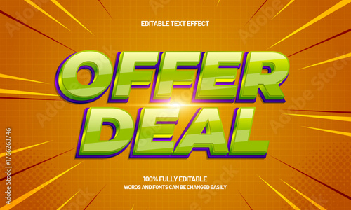 offer deal editable text effect for titles and promotion