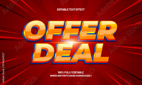 offer deal editable text effect for titles and promotion