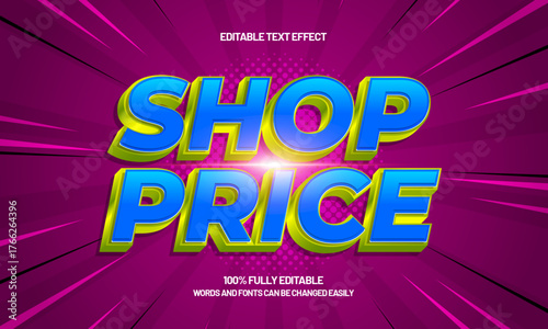 shop price editable text effect for titles and promotion