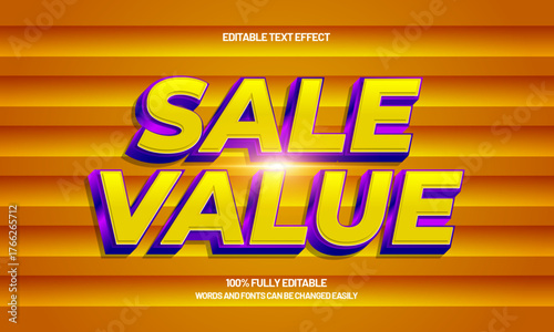 sale value editable text effect for titles and promotion