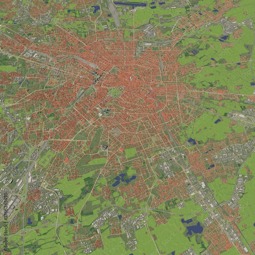Fototapeta premium 3D illustration of city and urban in Milan Italy
