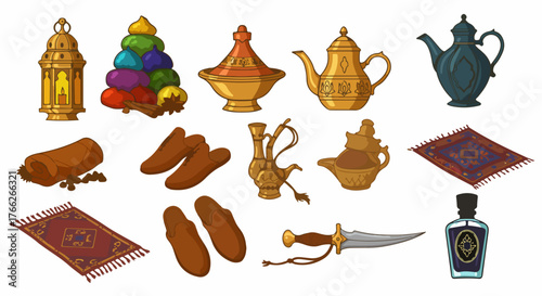 Middle Eastern artifacts and spices collection