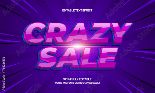 crazy sale editable text effect for titles and promotion