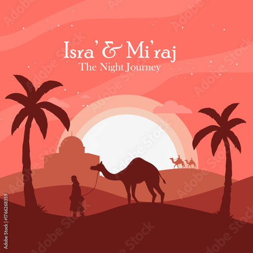 Islamic background vector isra miraj