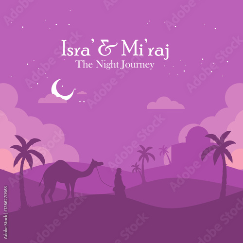 Islamic background vector isra miraj