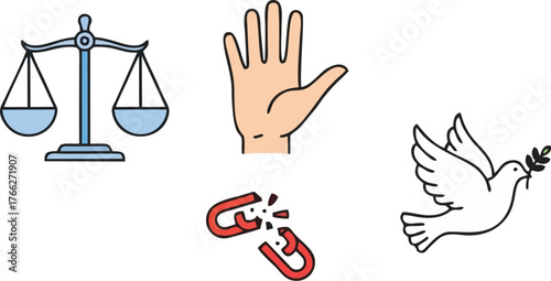 Symbols of justice, breaking