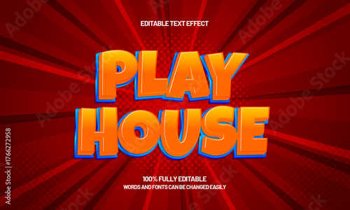 play house editable text effect for titles and promotion