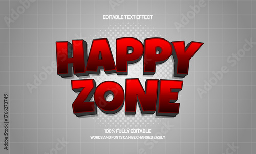 happy zone editable text effect for titles and promotion