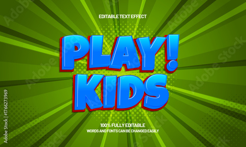 play kids editable text effect for titles and promotion