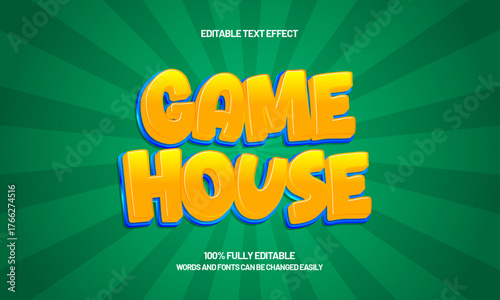 game house editable text effect for titles and promotion