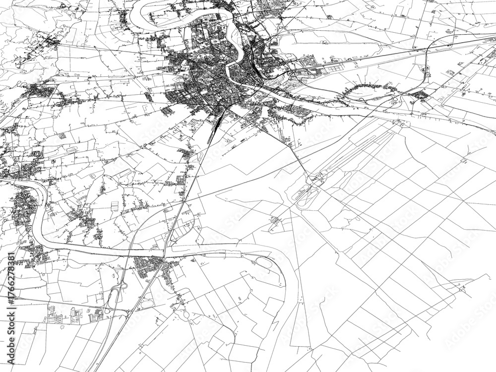 Naklejka premium 3D illustration of city and urban in Pisa Italy