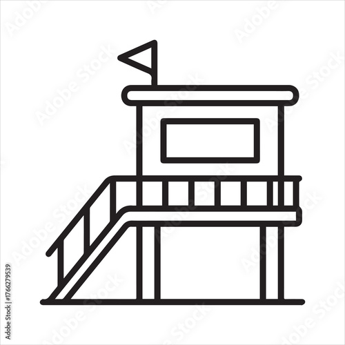 Coast guard post building icon