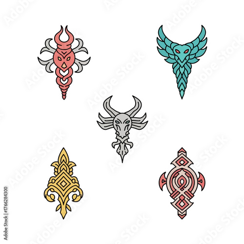 Collection of Mystical Emblems and Symbols.