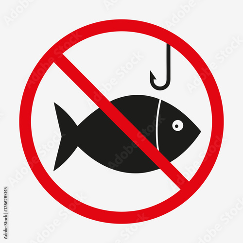 No Fishing Allowed Sign in Vector illustration