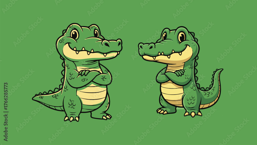 Fototapeta premium funny cartoon crocodile